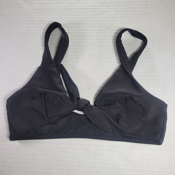 NA-KD Women Black Tie-Front Bikini Top Swimwear Size S - Picture 1 of 6